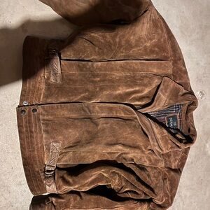 Brown Suede Bomber Jacket
